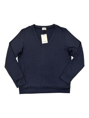 Common Threads Navy Blue V-neck Long Sleeve Blouson Top Size MP